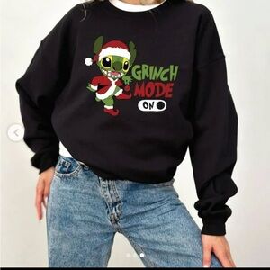 Disney stitch grinch mode graphic sweatshirt crewneck